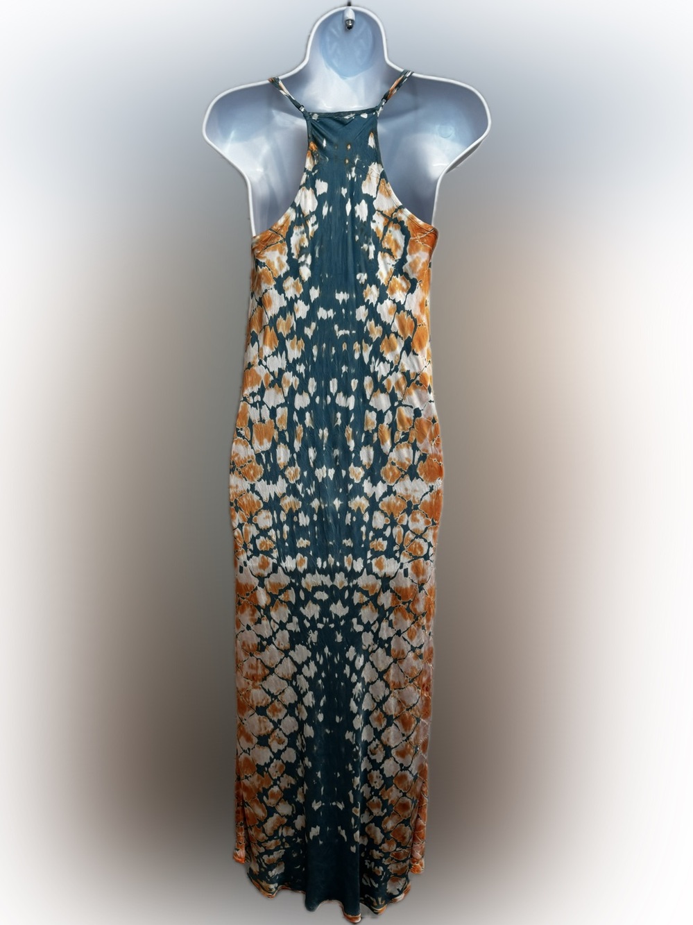 Young Fabulous & Broke, Tie-Dye Bodycon Midi Dress in Teal, Rust & White - Picture 4 of 7